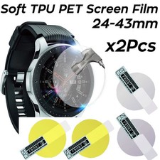 2X Soft Hydrogel HD Clear TPU Protect Film Smart Watch Screen Protector 24-43mm