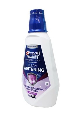 4 Pack Crest 3D White Glamorous Mouthwash, Radiant Mint, 16 FL OZ-
