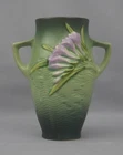 Vintage Roseville "Freesia flower" 117-6 Vase Green late-period Floral 6.5" OH