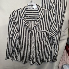 Womens Only Old Navy Loves You Heart Striped Pajama Set Small top Med bottom