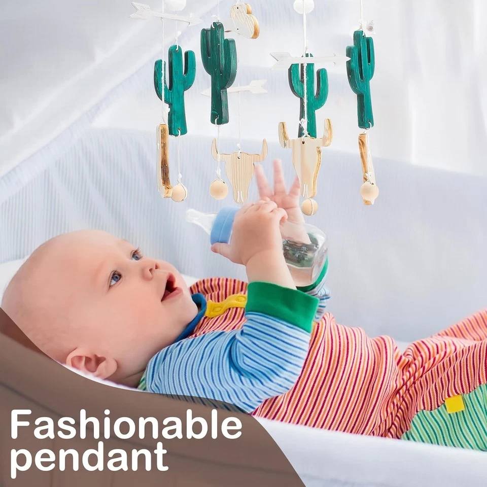 Western Cowboy Baby Mobile for Crib Boho Ceiling Nursery Mobile Wood Wind Chi... - Image 4 of 4