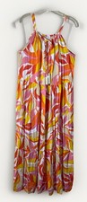 Goa Beachwear by Japna Tropical Floral Maxi Dress - Size Large Pockets Resort