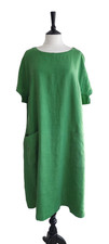 l Seasalt Size 20 Midi Dress 100% Linen Tunic Dress Green