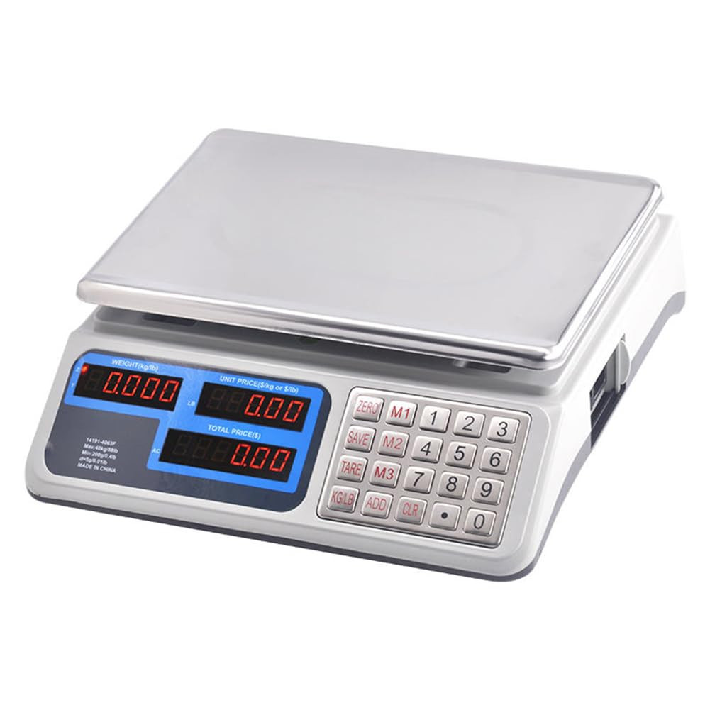 Bilancia Elettronica Professionale 40Kg - Display LED, Alta Precisione, Piatto i