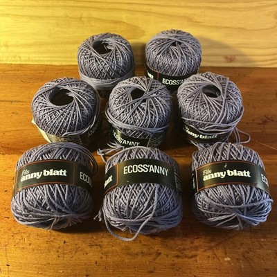 Vintage Fils Anny Blatt Ecoss Anny Yarn Lot 8 Lavender Purple Cotton 50g