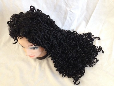 NEW ! 10x8 Women Luxury Hair Straight Curly Costume Wig Black Long Black Curly Wig - Spirithalloween.com main image 4