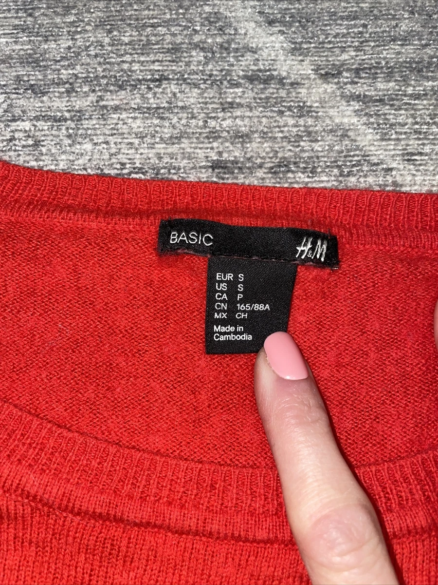Hu0026amp;M Basic Red Sweater Cashmere Blend Size Small | eBay
