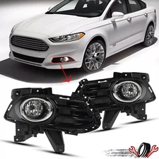 Pair Front Bumper Fog Lights for Ford Fusion 2013-2016 Clear Len Driving Lamps