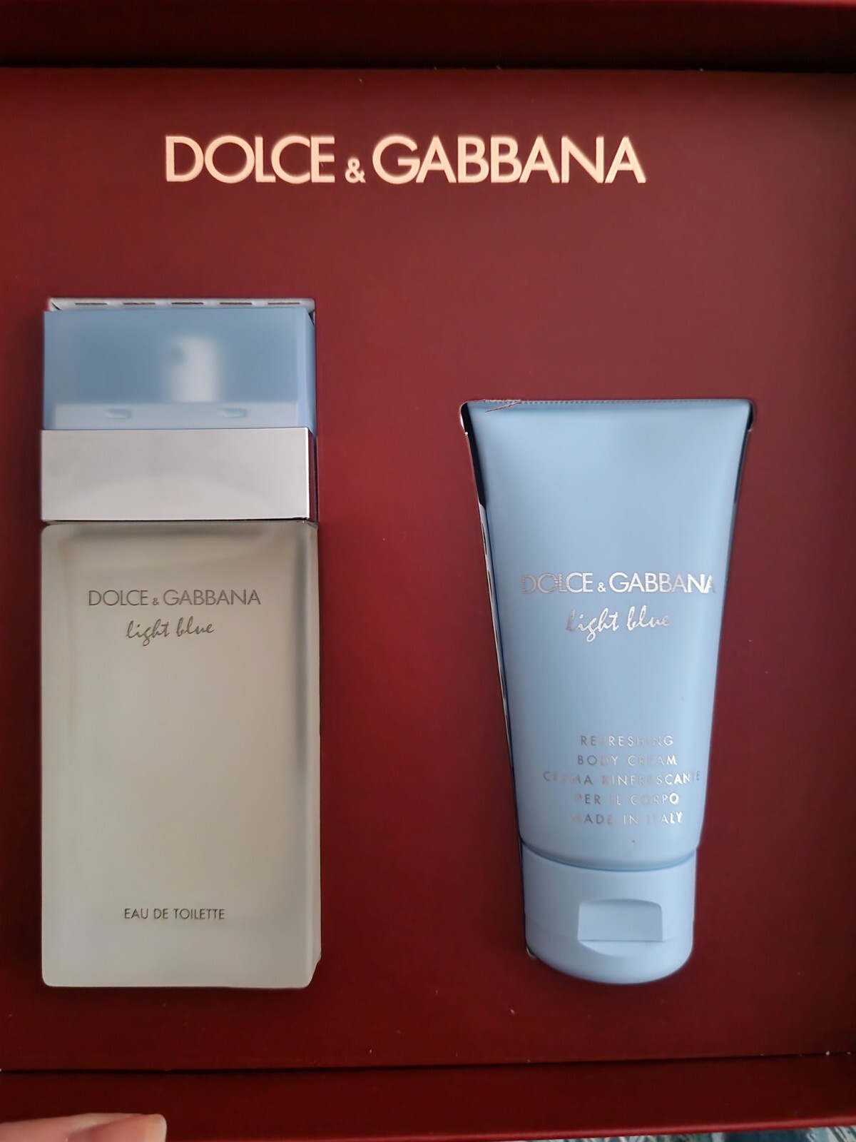 NEW in Box D&G Light Blue Gift Set 50ml EDT Spray & 50ml Body Cream