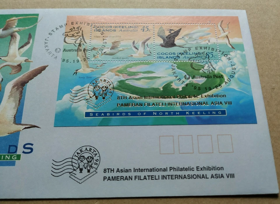 1995 Australia Cocos Keeling Islands Seabirds MS FDC (Jakarta '95 Overprint) - Image 3 of 3