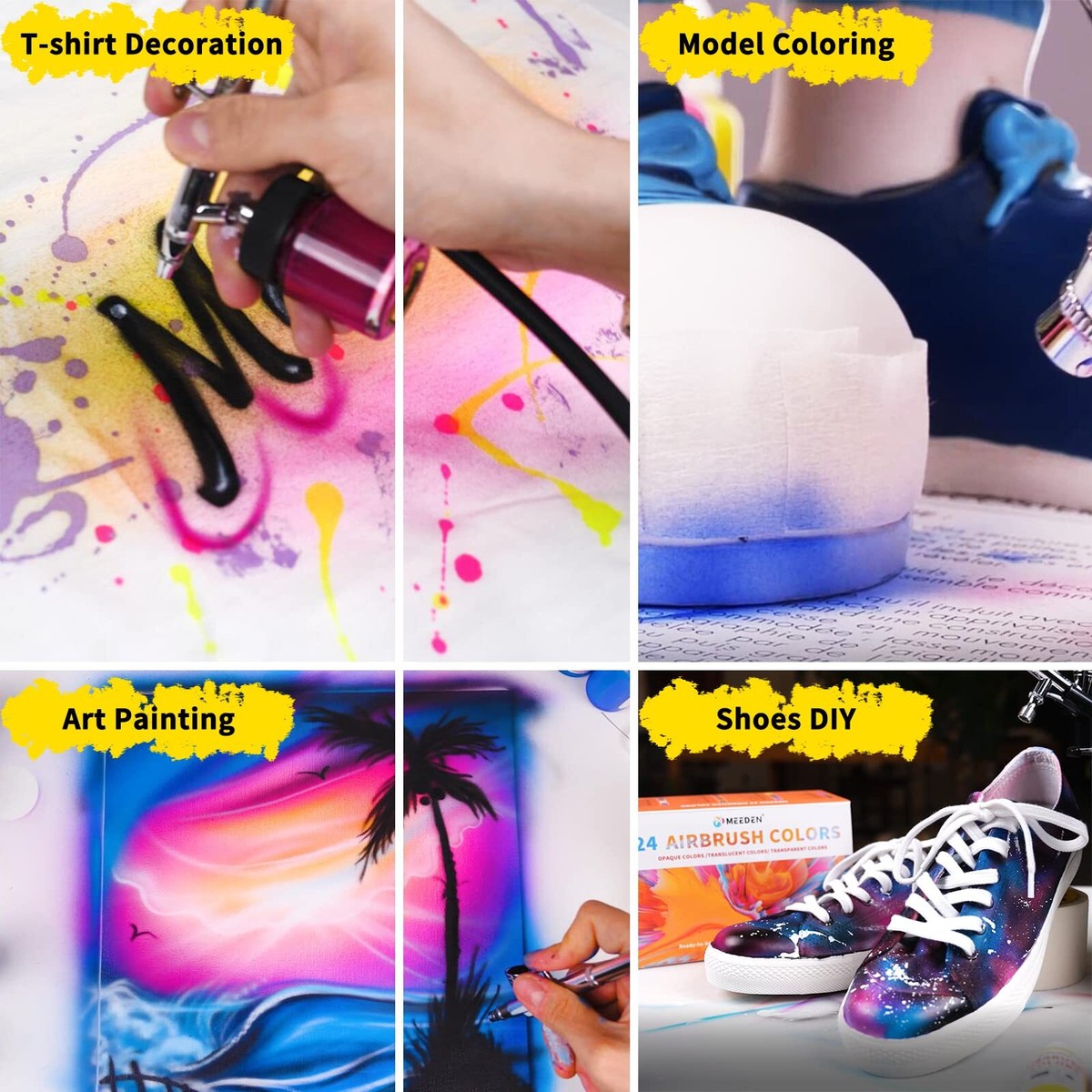 MEEDEN Acrylic Airbrush Paint For Model: 60 Colors X 30ml
