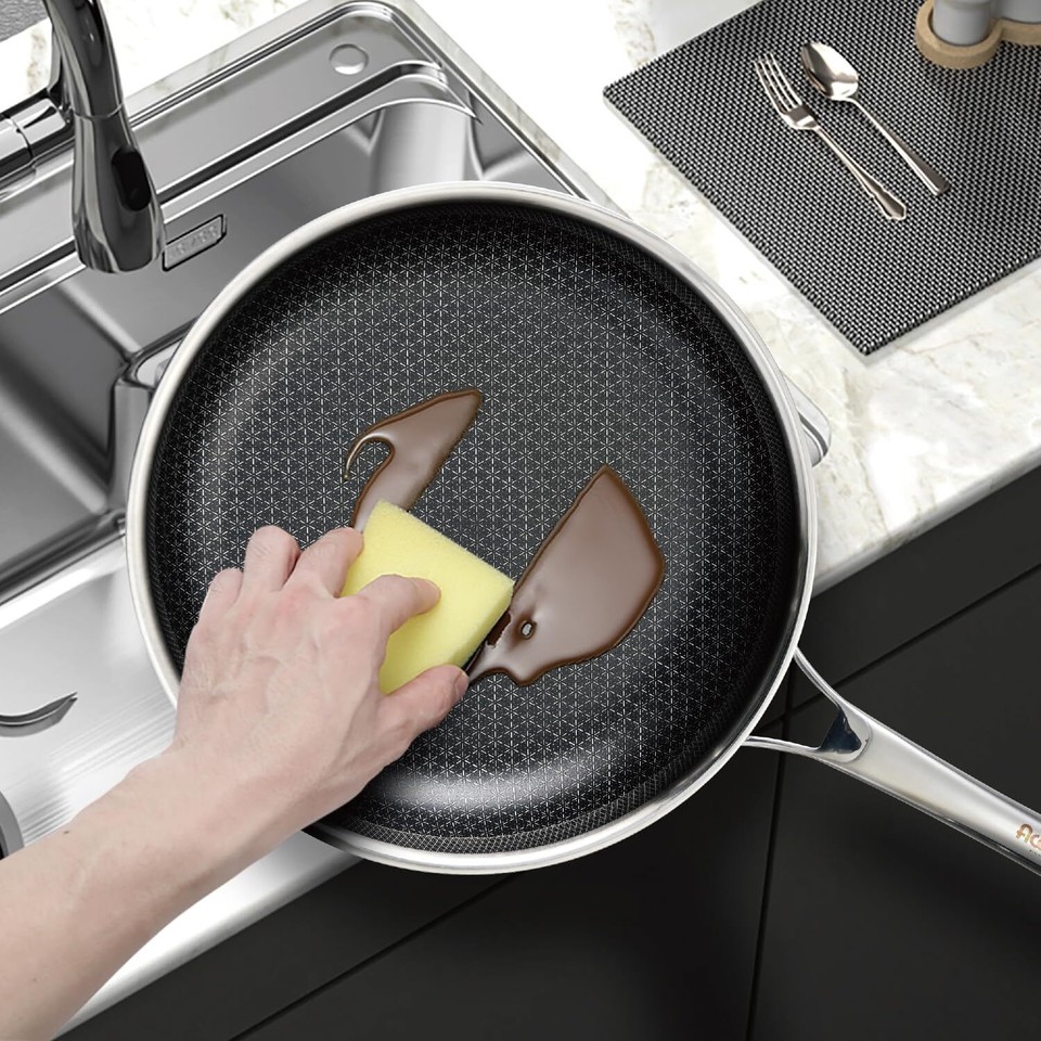 Hexclad Frying Pans SNOWCLAD Hybrid Pans Set Nonstick Piece