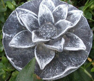 Latex Lotus flower mold with plastic backup 6''W x up to 1.5''H  plaster cement 