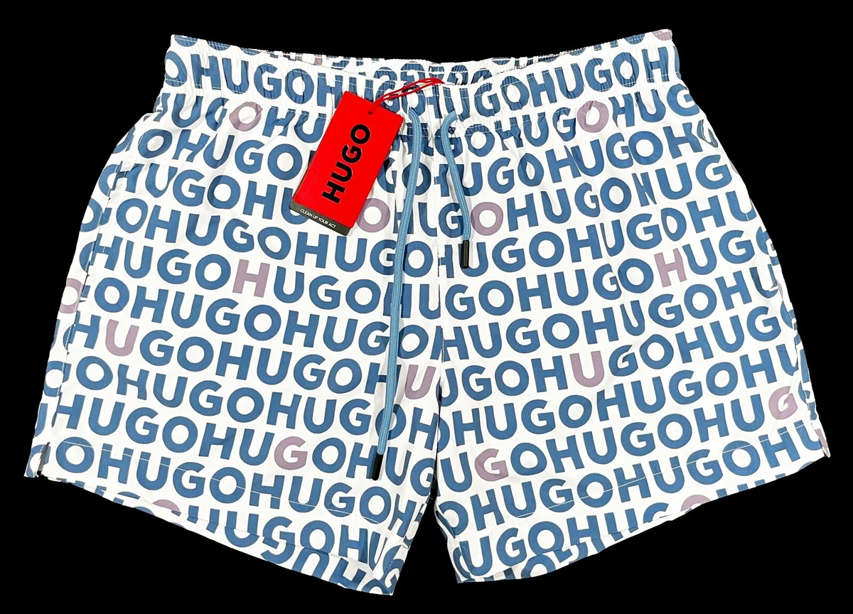White hugo top boss swim shorts