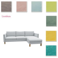 Copridivano su misura adatto per divano due posti Ikea Karlstad con copri chaise longue, velluto