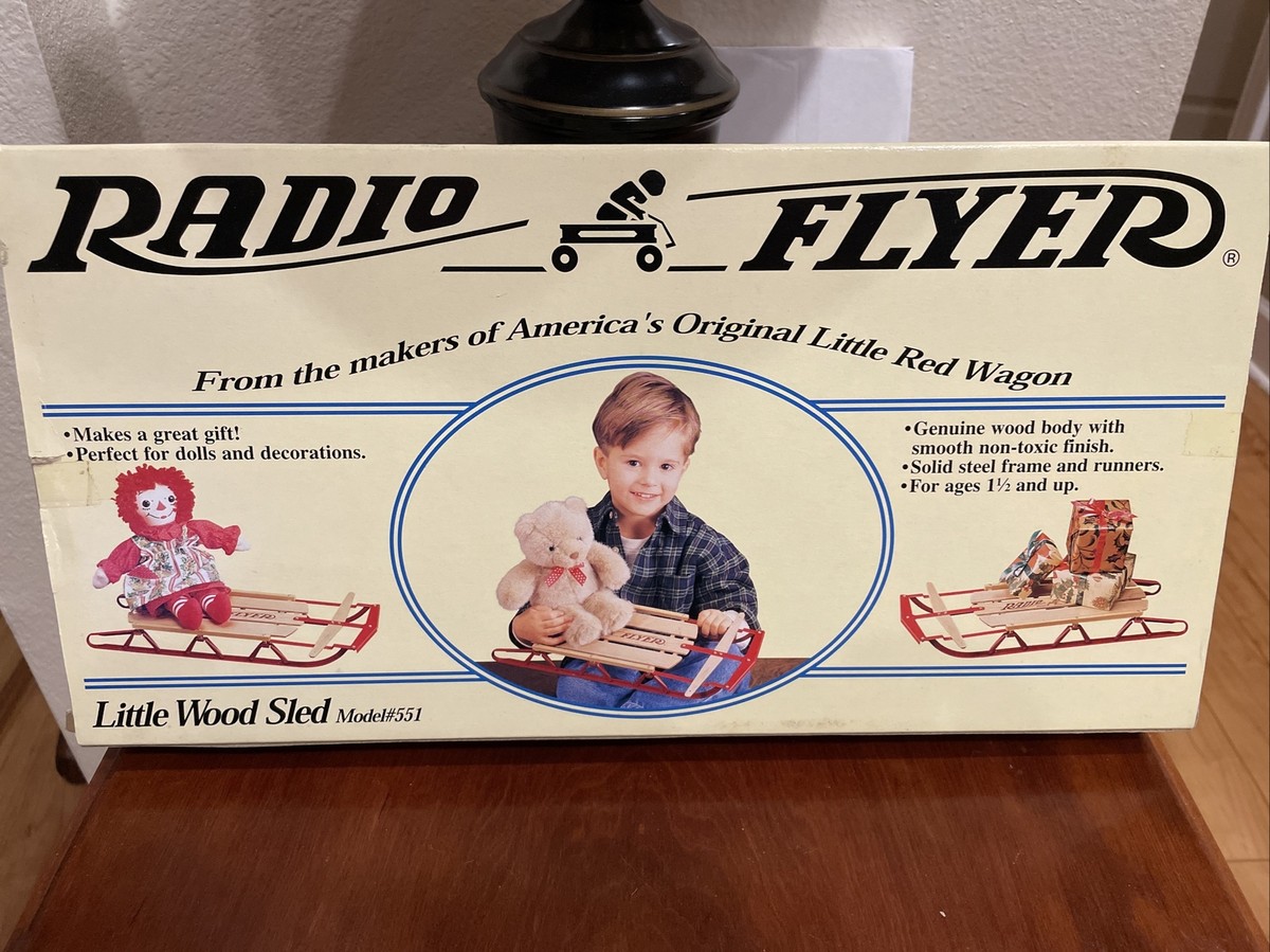 RADIO FLYER - MINI WOOD SLED MODEL No. 551, New In Box