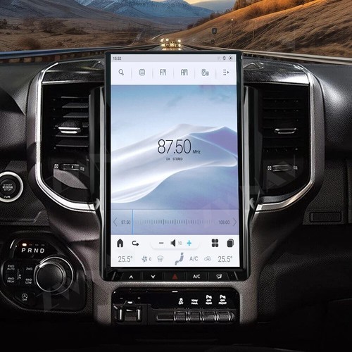 14.4" Tesla Screen Carplay stereo Android 13 Car Radio GPS For Dodge Ram 2019+ - Picture 3 of 7