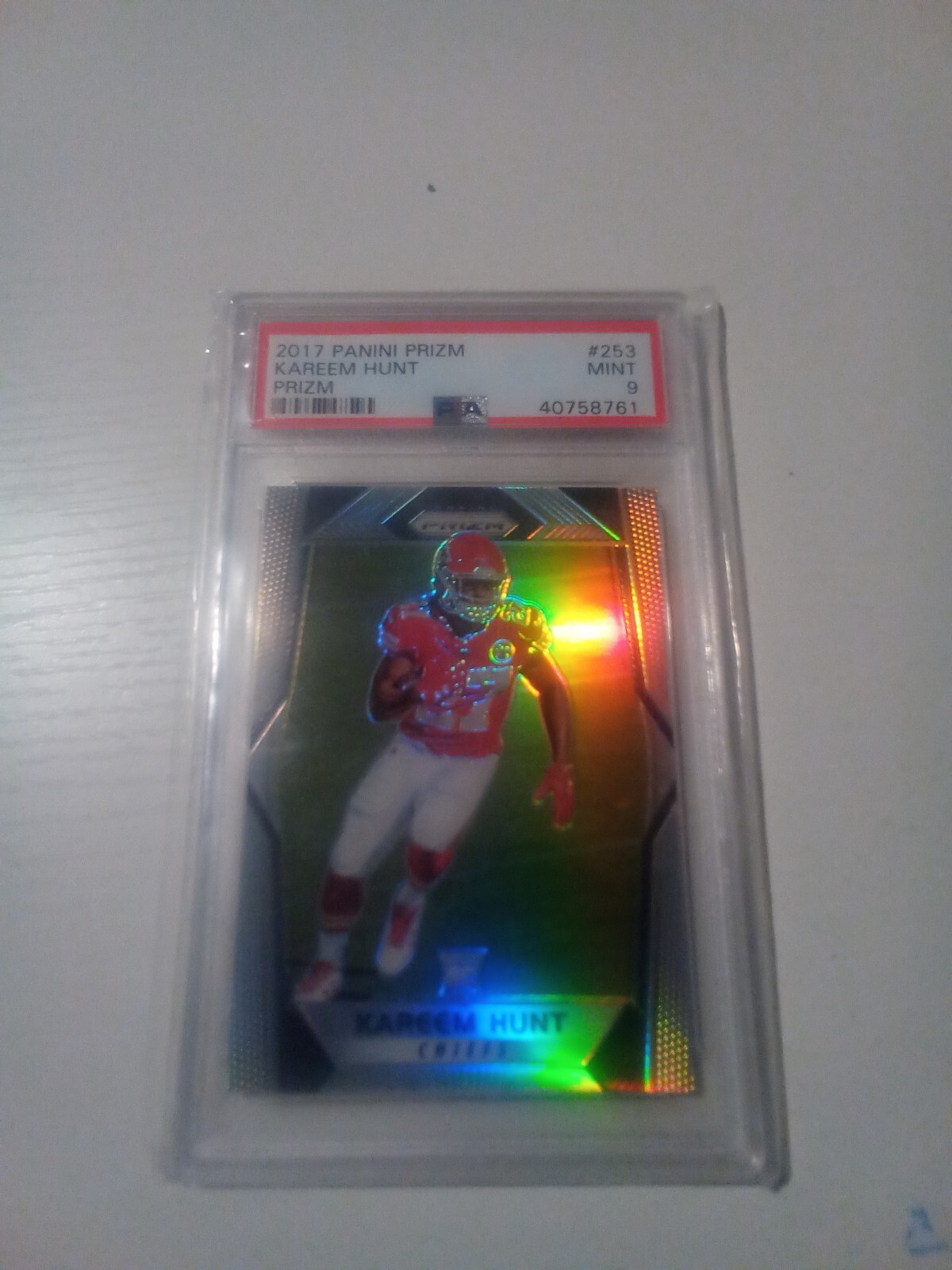Kareem Hunt 2017 Prizm Silver #253 Rookie RC Graded PSA 9 C0