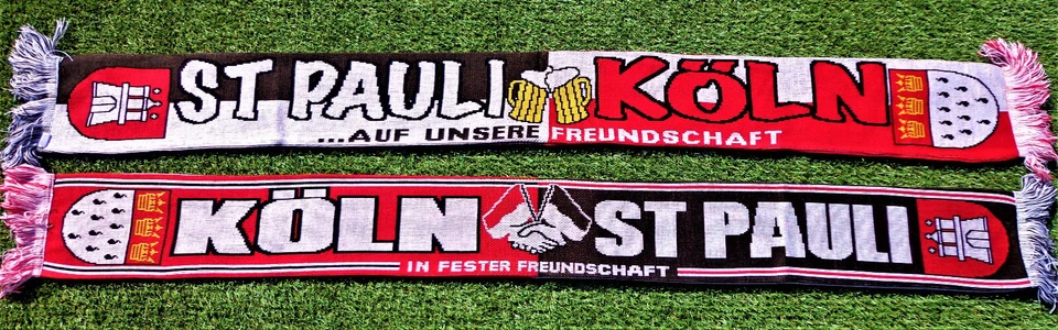 MARKENLOS Köln St Pauli Schal "AUF UNSERE FRE..." Fan Scarf Kurve Block +NEU+ 150x15 cm