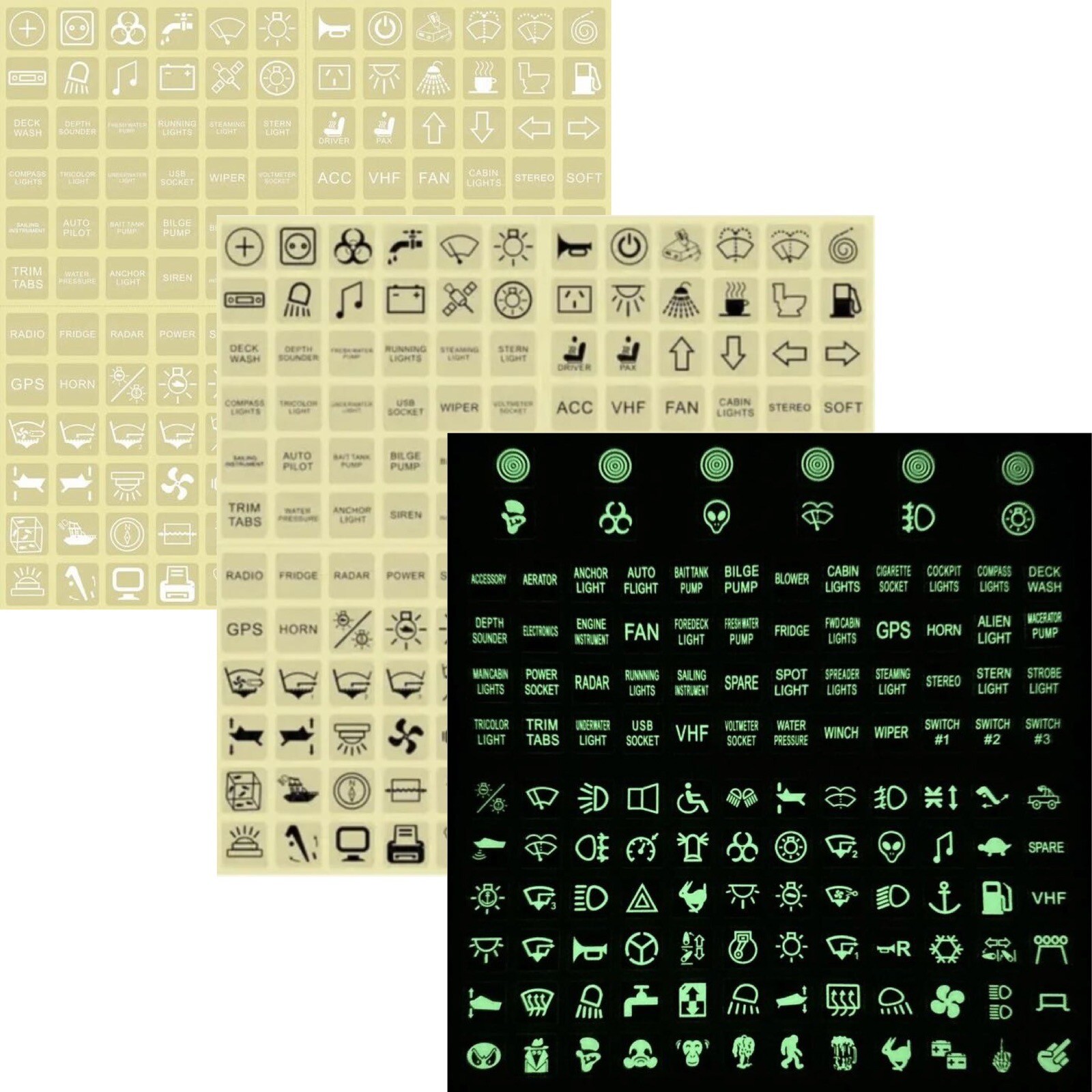 Universal Light Switch Stickers Decals Rocker Switch Labels 4WD