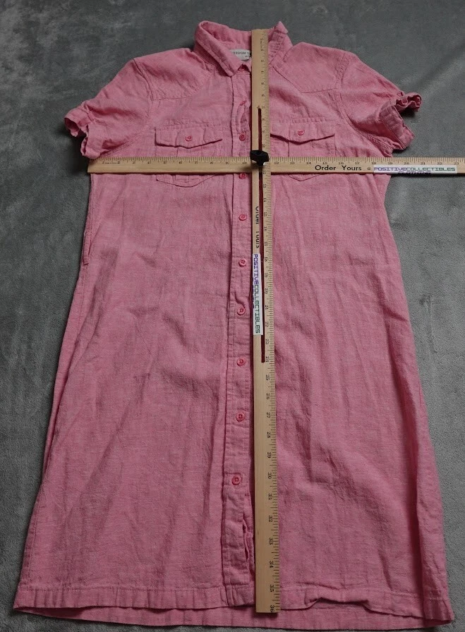 Vestido Freedom Trail para mujer pequeño rosa hasta la rodilla 55 % lino manga corta Foto 4 de 4