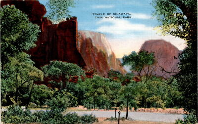 Temple of Sinawava, Zion National Park, Miss Walker, Easter Pageant, Postcard