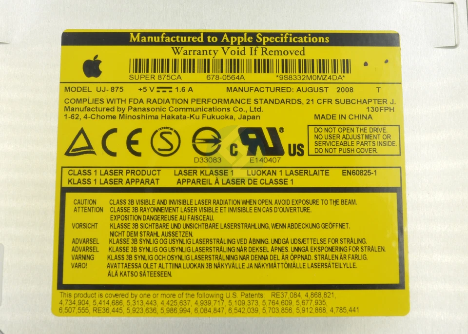 DVD Superdrive UJ-875 UJ875 Super 875CA 678-0570A para iBook iMac G5 Foto 3 de 4