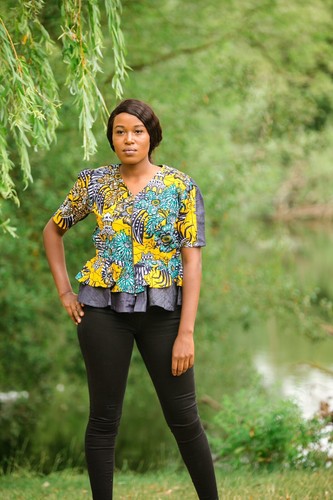 peplum blouse with front zip