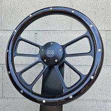 14 Black Octane Steering Wheel W Dark Flame Pine Wrap And Gmc Retro Horn