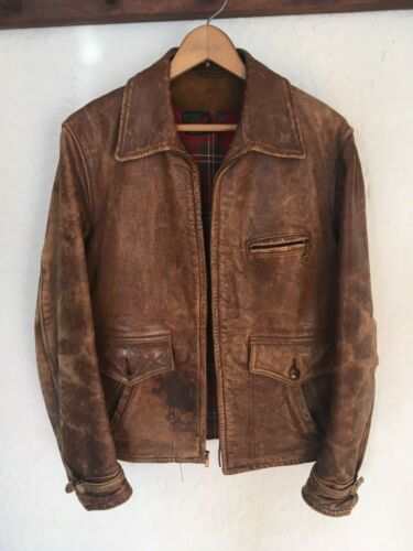Vintage 1930s 1940s Admiral Byrd Genuine Pony Hide Leather Jacket - Picture 1 of 12