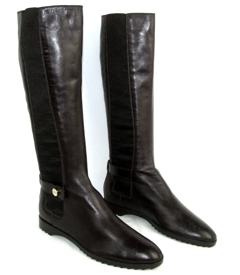 Bottes Cuir Noir Sergio Rossi Pointure 40 - Occasion En Bon état - Talon 2-7 Cm