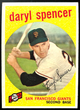 1959 Topps #443 DARYL SPENCER  San Francisco Giants  MLB baseball card EX+