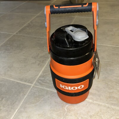 IGLOO 80 oz. Commercial Cooler w/ Top Handle and Hooks Orange/ Black Design
