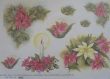 CARTA DA DECOUPAGE - STELLE DI NATALE CON CANDELE