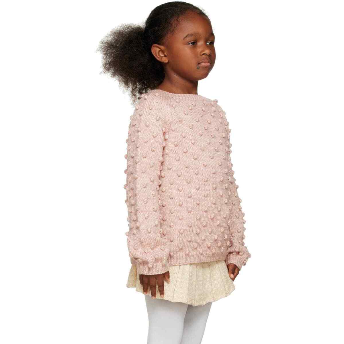 MISHA & PUFF Kids Pink Popcorn Sweater English Rose (4-5Y)