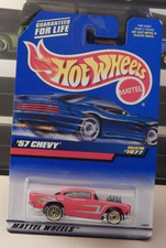 57 Chevy Bel-air Muscle Car Exposed Engine Hot Wheels 1999-1077 Mainline