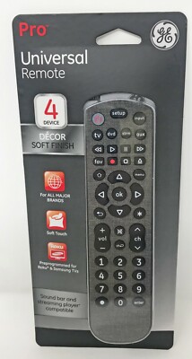 GE Pro Universal Remote Model 46195 4 Device Smart TV LG Sony Samsung & More New