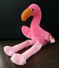 Ty Beanie Babies Pinky the Flamingo Plush Toy with Mint Tags