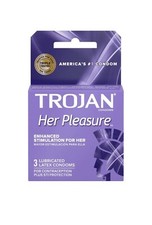 Trojan Her Pleasure Sensations Lubricated Condoms - 3 Pack