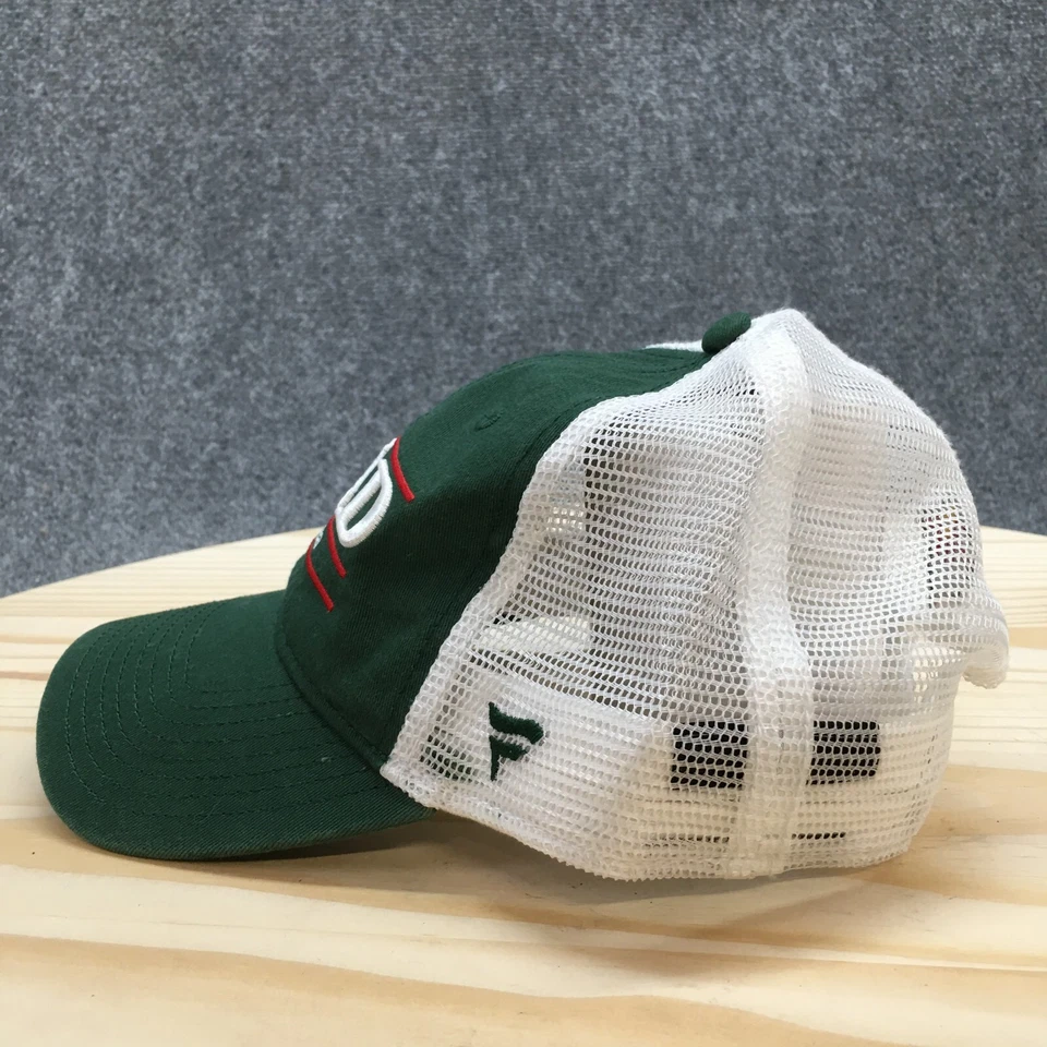 明尼苏达野生卡车司机帽子男式绿色操作系统可调节弧形边缘网眼狂热分子 — 第 4/4 张图片