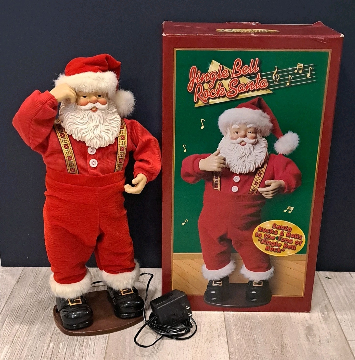 Jingle Bell Rock Santa 1st Edition 1998 Musical w/Box Christmas Tested Working