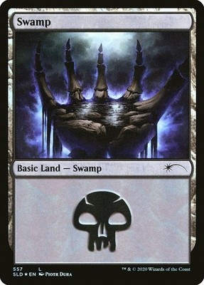 1 x Swamp (557) - Foil - Secret Lair - Light Play - MTG