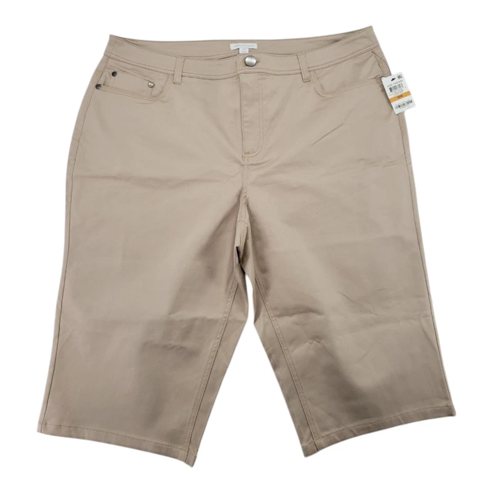 Pantalones Cortos Charter Club Core Moda Sugar Sand Beige Elastizados Para Mujer Talla 16W Foto 2 de 4