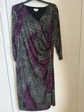 CC Collection Dress Size XL Draped Wrap Style, Bold Print