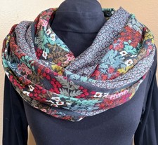 LOFT Floral Infinity Scarf Cottagecore Boho Lightweight Loop Wrap Botanical