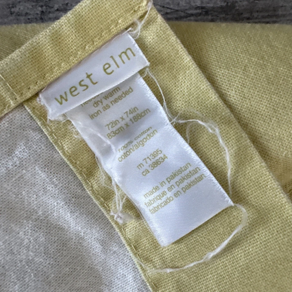 Cortina de ducha West Elm Chartreuse amarillo/blanco rugby a rayas algodón Foto 4 de 4