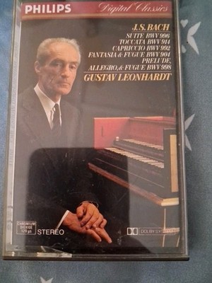 Bach Works for Harpsichord GUSTAV LEONHARDT PHILIPS Cassette Tape 