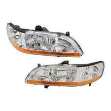 For Honda Accord 2001 2002 Headlights Pair Yellow And Clear Lens Lenshousing