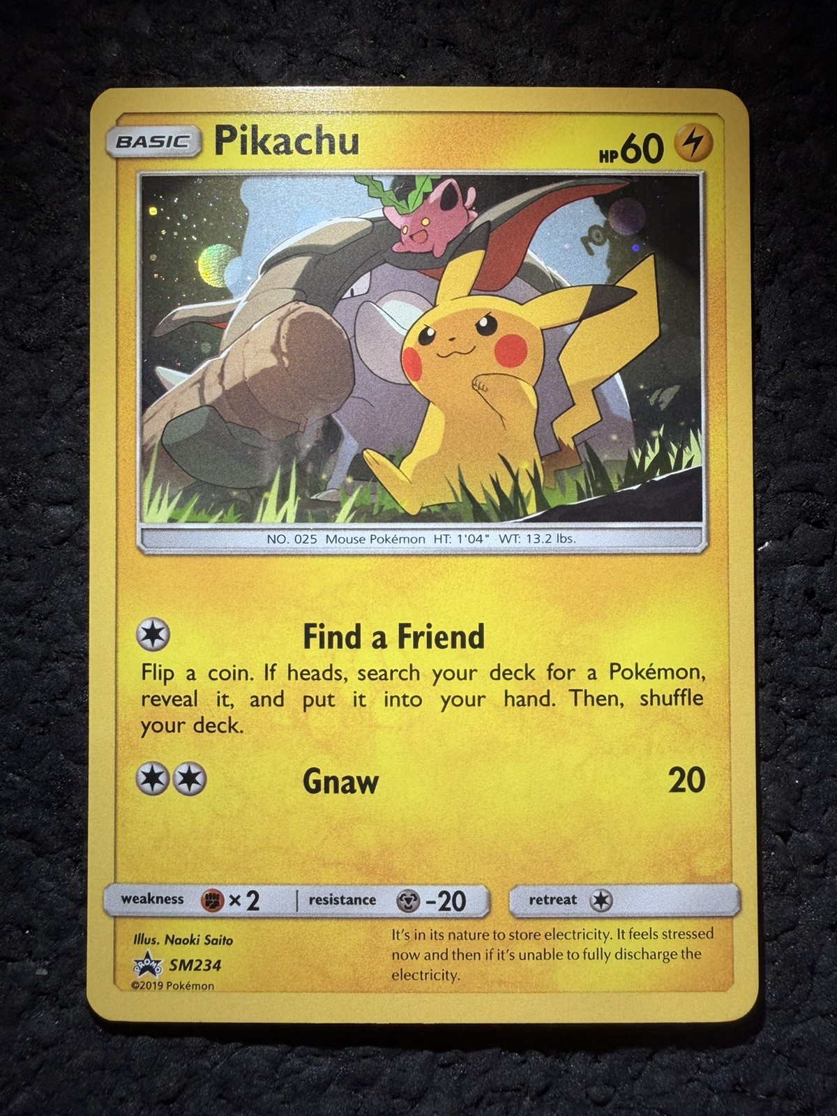 2019 Pokémon Sun & Moon Black Star Promos Pikachu Holo Rare SM234