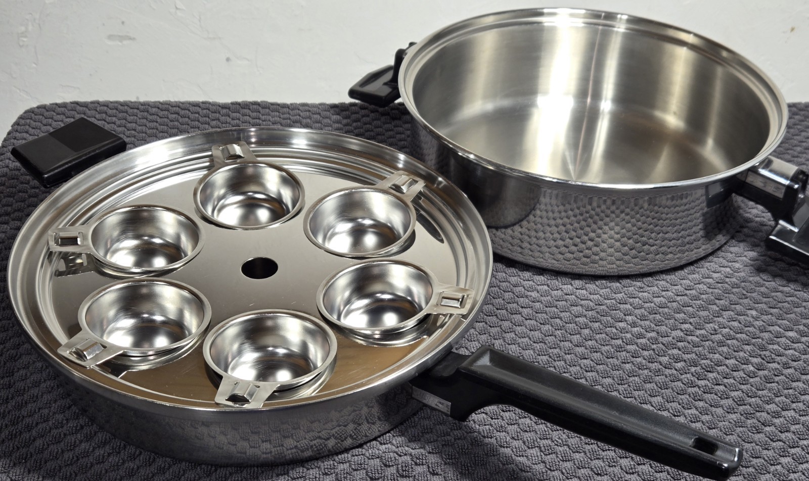 ROYAL PRESTIGE 11" Skillet & High Dome Lid 7 Ply SS Titanium Silver Alloy Copper